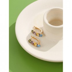 Elegant stud earrings - with colourful crystals