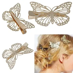 Haarspange mit goldenem Schmetterling