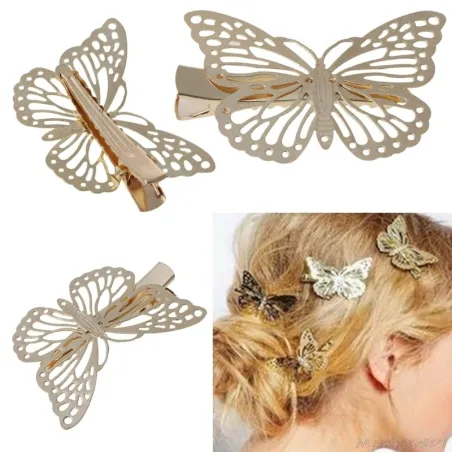 Haarspange mit goldenem Schmetterling