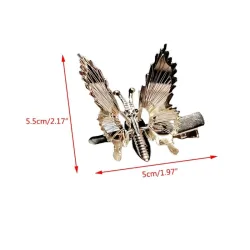 Ausgehöhlter beweglicher Schmetterling - Haarspange aus Metall