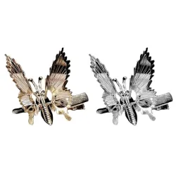 Ausgehöhlter beweglicher Schmetterling - Haarspange aus Metall