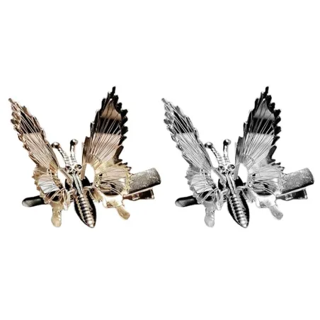 Ausgehöhlter beweglicher Schmetterling - Haarspange aus Metall