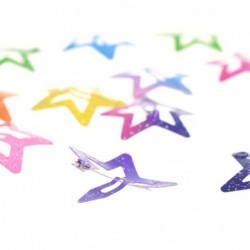 Colorful hair clips - glitter butterflies / stars - 12 pieces