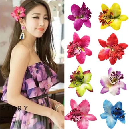 Modische Haarspange - Handarbeit - Blumenorchidee