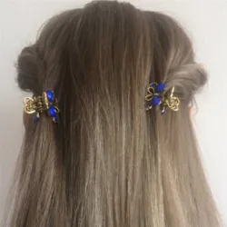 Retro-Haarspange in Krebs- / Schmetterlingsform - mit Kristallen
