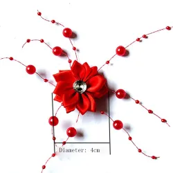Elegant round hair clip - gypsophila flower - with pearl decorationsHair clips