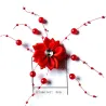 Elegant round hair clip - gypsophila flower - with pearl decorationsHair clips