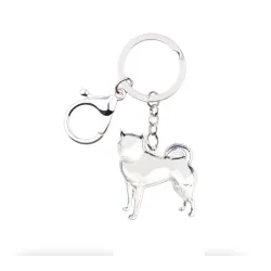 Shiba inu - enamel dog - metal keychainKeyrings