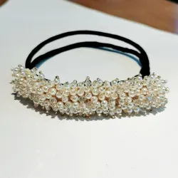 Kristallstirnband - Haarschmuck - mit Perlen / Kristallen