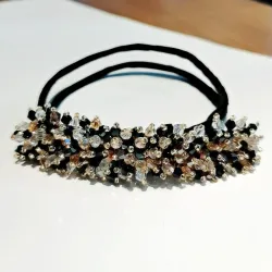 Kristallstirnband - Haarschmuck - mit Perlen / Kristallen