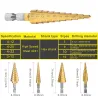 HSS drill bits - straight groove - titanium coated - for wood / metal cutting - 3 piecesBits & drills