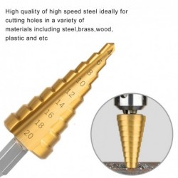 HSS drill bits - straight groove - titanium coated - for wood / metal cutting - 3 piecesBits & drills