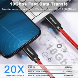 Fast charging / data transfer cable - USB 3.1 - type-C - PD - 100W - 40Gbps - 4K - HDCables