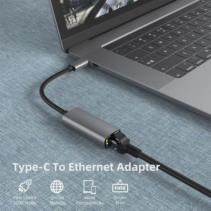 USB-C auf RJ45 - LAN-Adapter - für MacBook Pro Samsung Typ-C - Netzwerkkarte - Ethernet