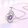 Crystal four-leaf clover - 925 sterling silver necklace - 45cmNecklaces