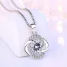 Crystal four-leaf clover - 925 sterling silver necklace - 45cmNecklaces