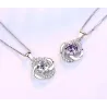 Crystal four-leaf clover - 925 sterling silver necklace - 45cmNecklaces