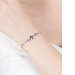 Crystal four-leaf clover bracelet - 925 sterling silverBracelets