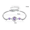 Kristallarmband mit vierblättrigem Kleeblatt - 925er Sterlingsilber