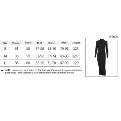 Modisches geknöpftes Kleid - knöchellang - lange Ärmel - V-Ausschnitt