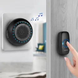 M523 - Funk-Türklingel-Kit - mit Touch-Taste / 32 Töne - wasserdicht - LED