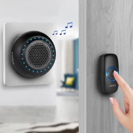 M523 - Funk-Türklingel-Kit - mit Touch-Taste / 32 Töne - wasserdicht - LED
