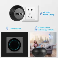 M523 - Funk-Türklingel-Kit - mit Touch-Taste / 32 Töne - wasserdicht - LED