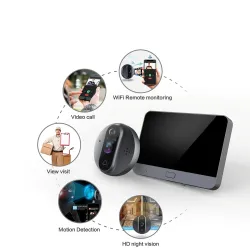 Intelligente Video-Türklingel - mit Türspion / PIR-Bewegungserkennung / APP / WiFi - Fernbedienung
