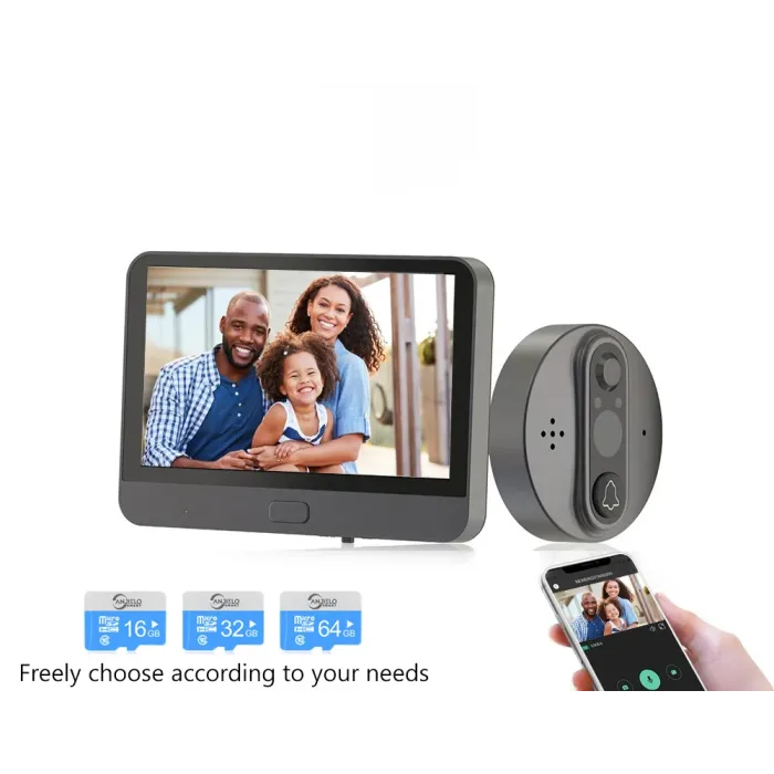 Smart video doorbell - with peephole / PIR motion detection / APP / WiFi - remote controlSecurity cameras
