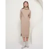 Loose knitted dress - long sweater - with turtleneck / long sleeveDresses
