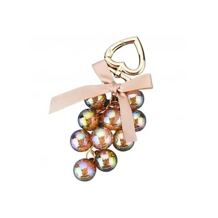 Crystal grapes - keychain with ribbon bowknotKeyrings