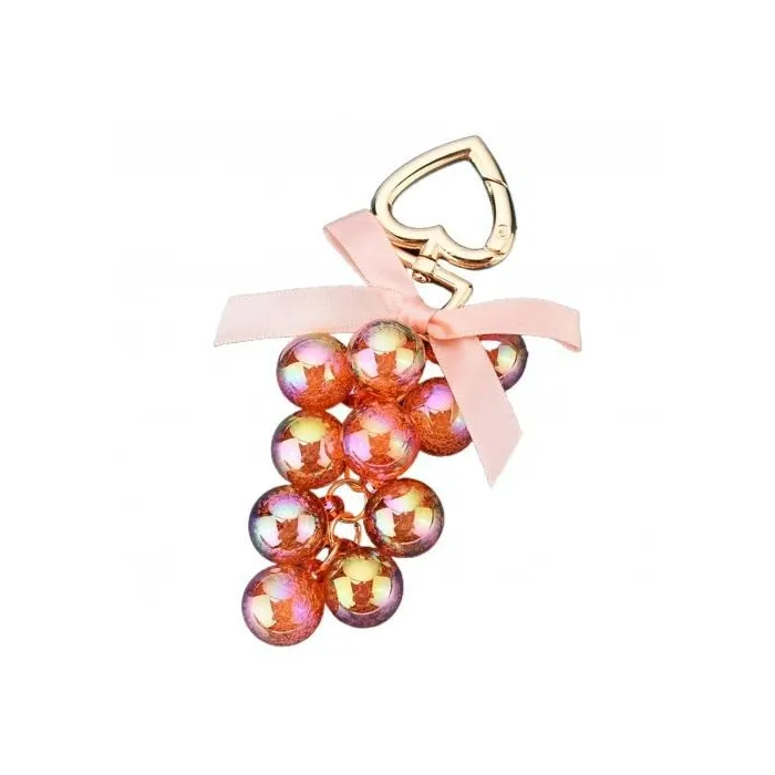 Crystal grapes - keychain with ribbon bowknotKeyrings