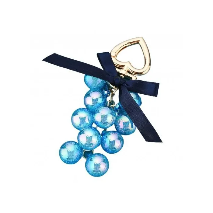 Crystal grapes - keychain with ribbon bowknotKeyrings