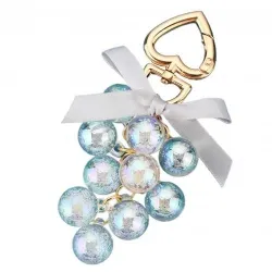 Crystal grapes - keychain with ribbon bowknotKeyrings