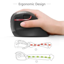 Delux M618Mini GX - 2,4 GHz - 6 Tasten - kabellose Maus - vertikal - ergonomisch - USB