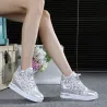 Trendige High-Plateau-Loafer - Spitzen-Sneaker mit Schnürsenkel