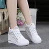Trendige High-Plateau-Loafer - Spitzen-Sneaker mit Schnürsenkel