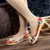 Klassische flache Loafer - Slip-On Sneakers - mit Blumendruck