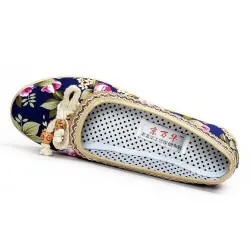 Klassische flache Loafer - Slip-On Sneakers - mit Blumendruck