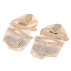 Ballett- / Tanzsocken - offene Spitze / schützende Lederpolster - Mesh / Strasssteine