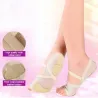 Ballett- / Tanzsocken - offene Spitze / schützende Lederpolster - Mesh / Strasssteine