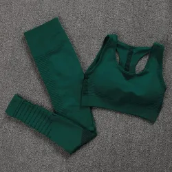 Elastic push up bra / leggings - seamless - high waist - 2 piece setFitness