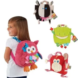 Plüsch Schulrucksack - rosa Eule