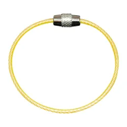 Stainless steel wire keyring - round rope - screwable connectorKeyrings