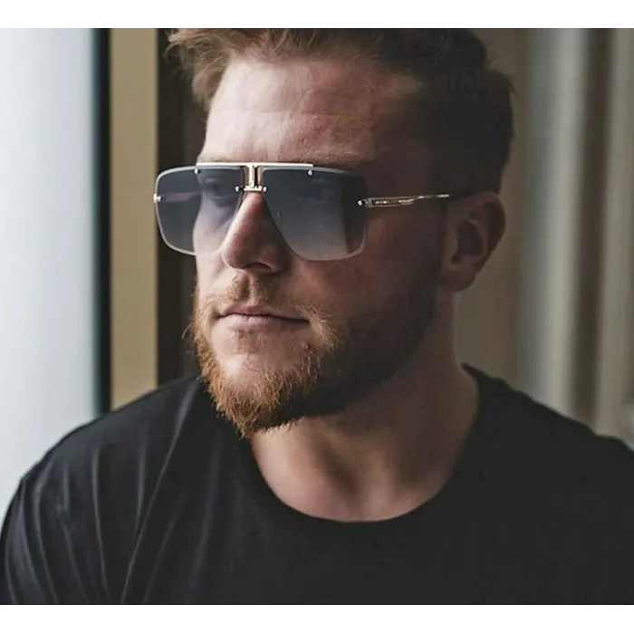 Quadratische Vintage Sonnenbrille - randlos - UV400 - unisex