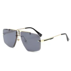 Quadratische Vintage Sonnenbrille - randlos - UV400 - unisex