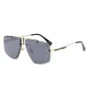 Quadratische Vintage Sonnenbrille - randlos - UV400 - unisex