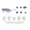 Quadratische Vintage Sonnenbrille - randlos - UV400 - unisex