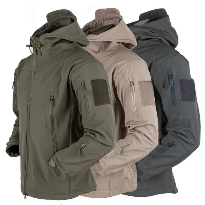 Thermojacke - mit Kapuze / Taschen / Reißverschlüssen - winddicht / wasserdicht