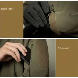Thermojacke - mit Kapuze / Taschen / Reißverschlüssen - winddicht / wasserdicht
